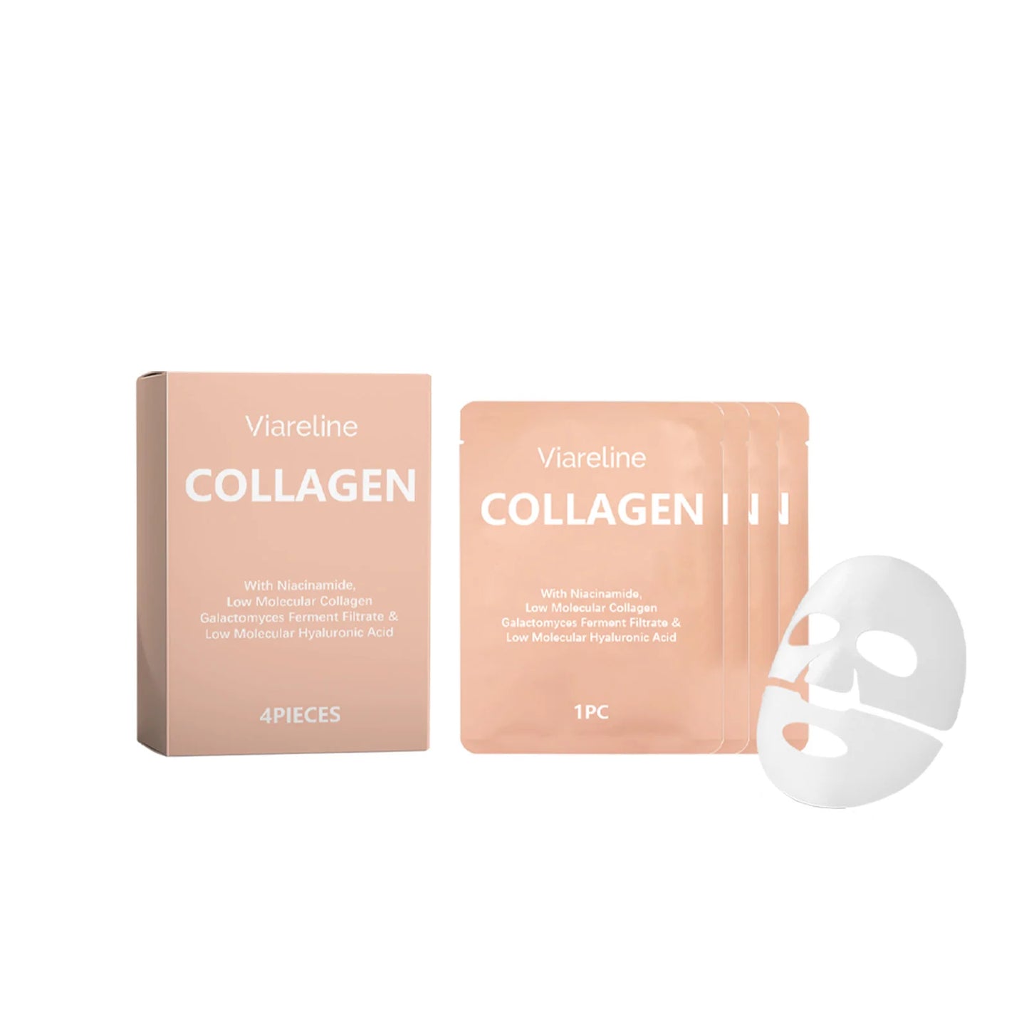 Viareline Collagen Mask 4-Pack — Hydrating Daily Care