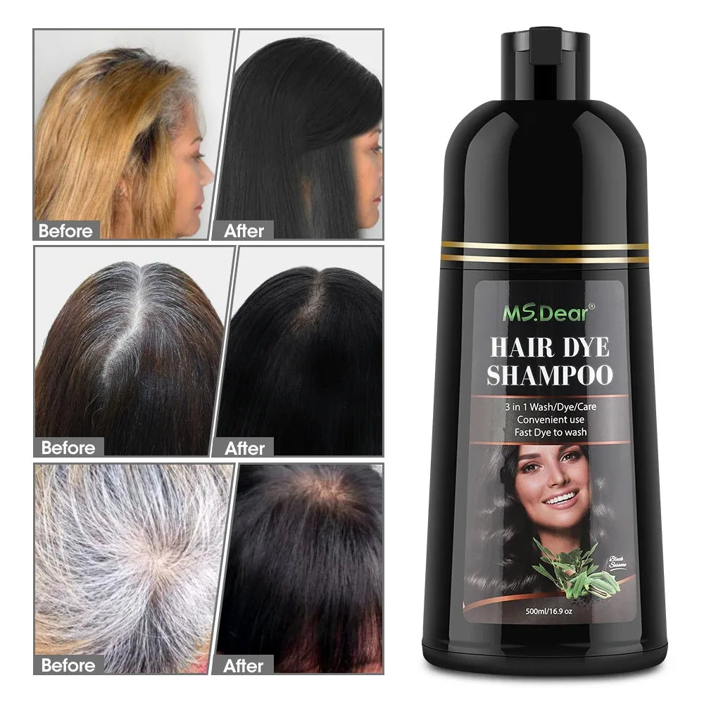 500ml Hair Color Shampoo — Natural Gray Coverage