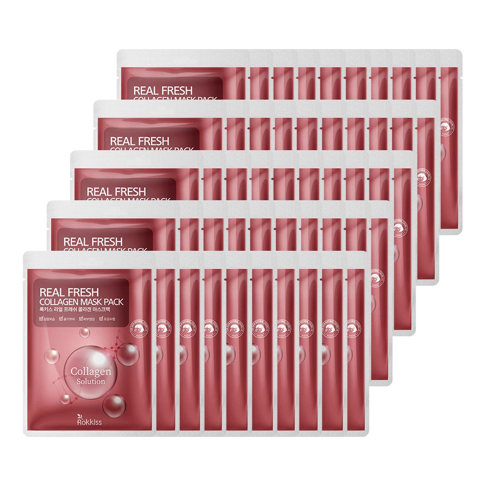 Rokkiss Collagen Mask 50-Pack — Daily Firming & Hydration