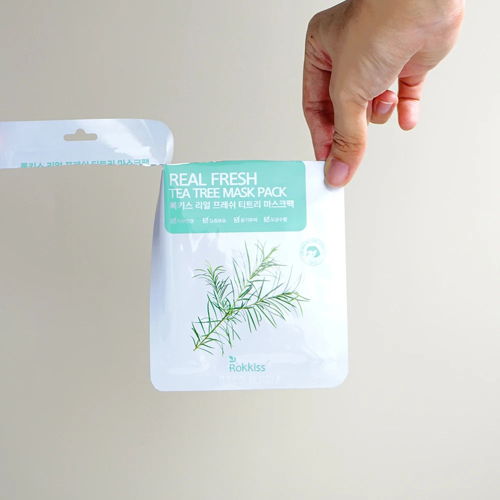 Rokkiss Tea Tree Mask 50-Pack — Clarifying & Soothing