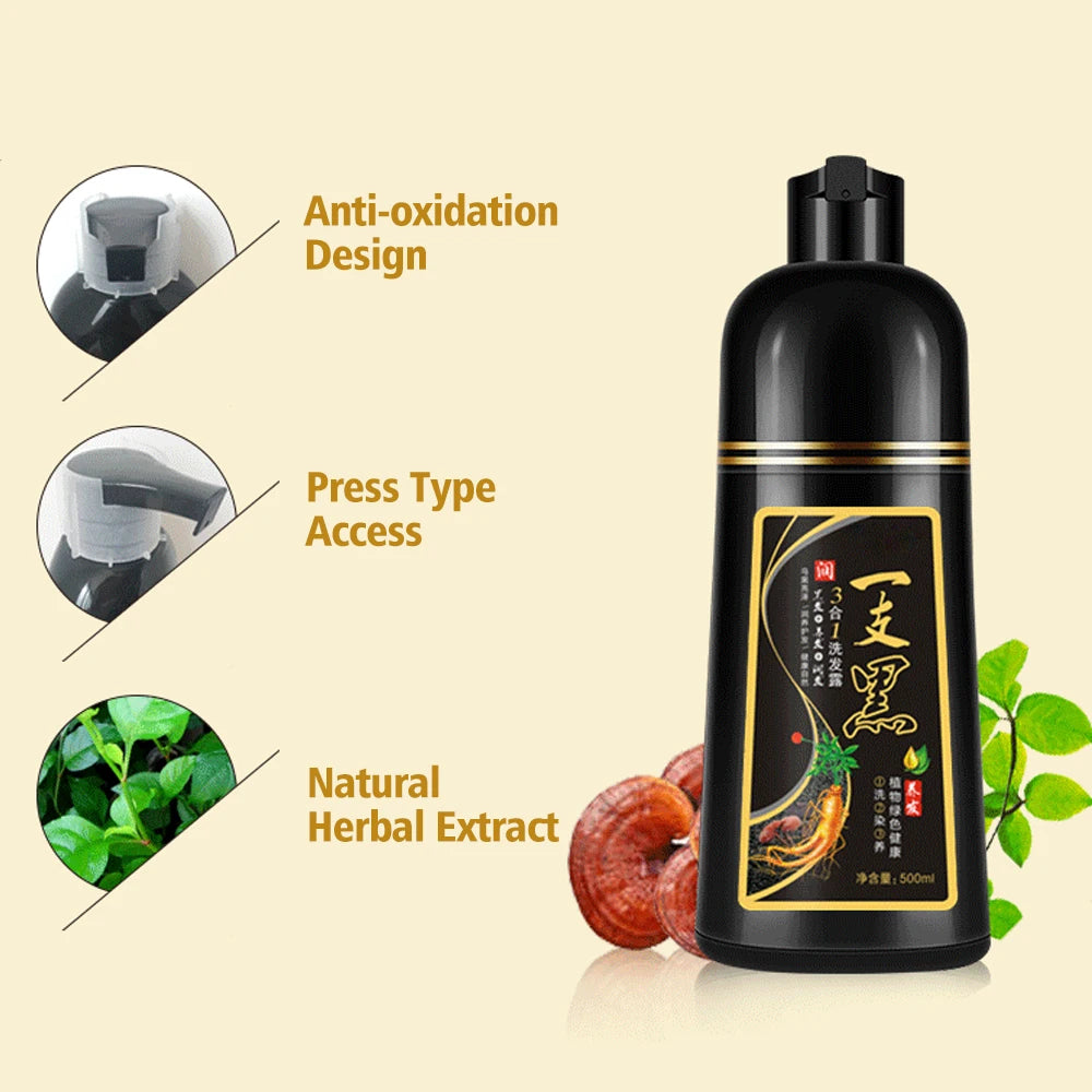 500ml Hair Color Shampoo — Natural Gray Coverage