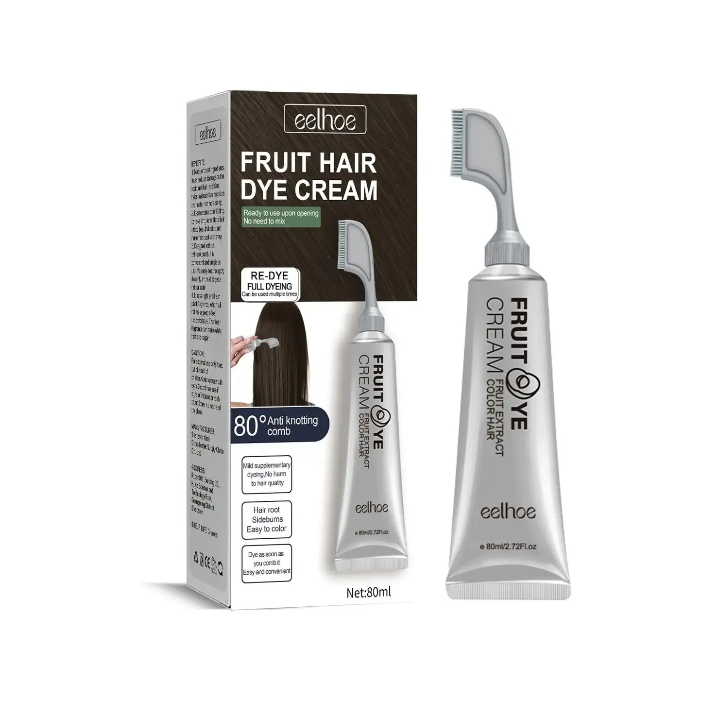 EELHOE Hair Color Cream — Permanent Ammonia-Free Dye (3 Colors)