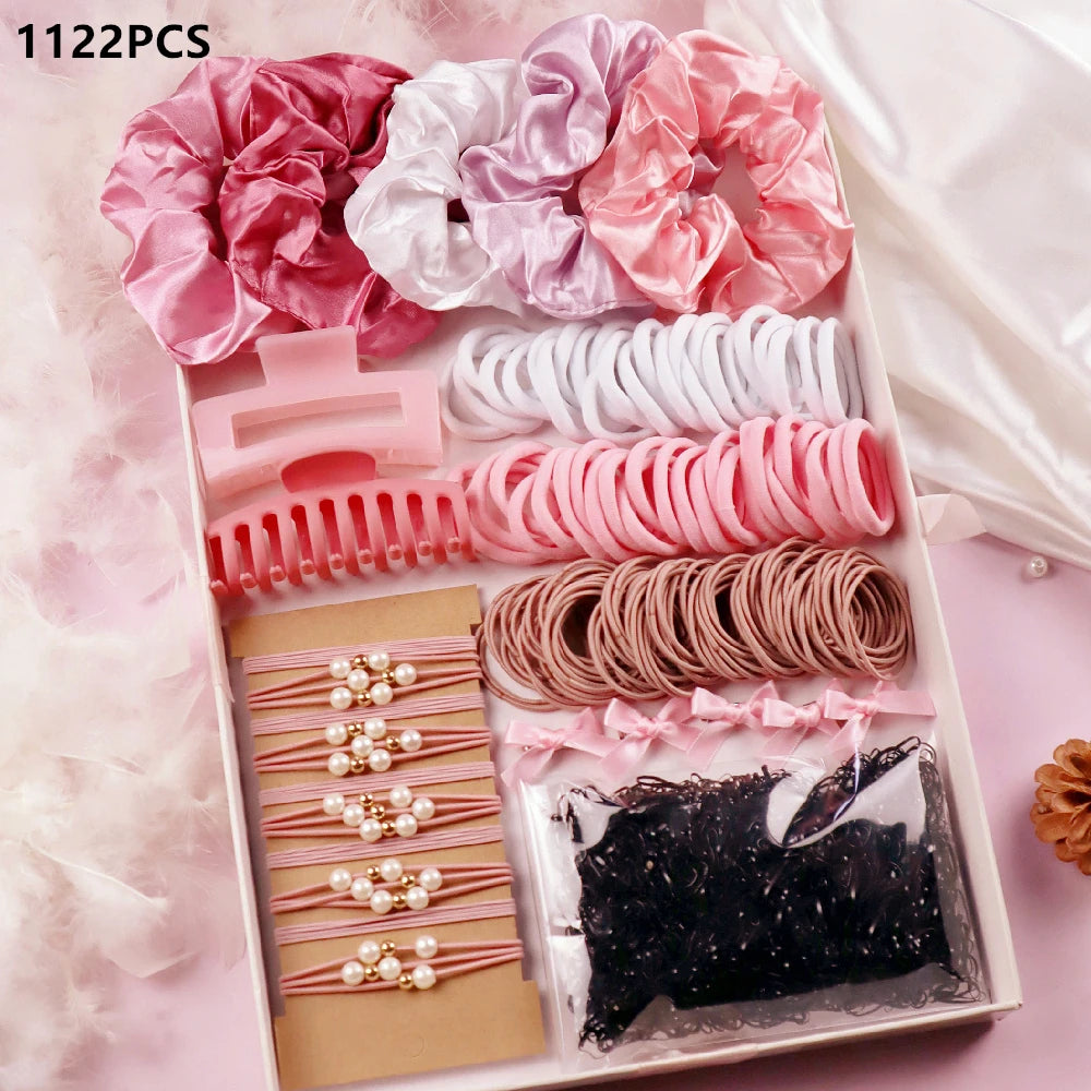 Pink Hair Accessories Set — Claws & Scrunchies
