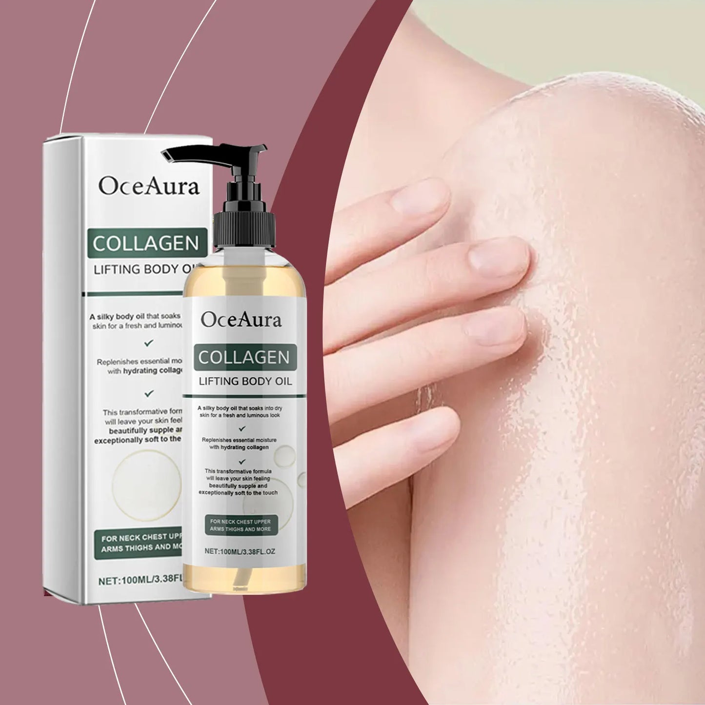 Collagen Lifting Body Oil, Firming Body Oil, Compact Body Oil, Massage Oil, Women Collagen Skin Tightening Oil