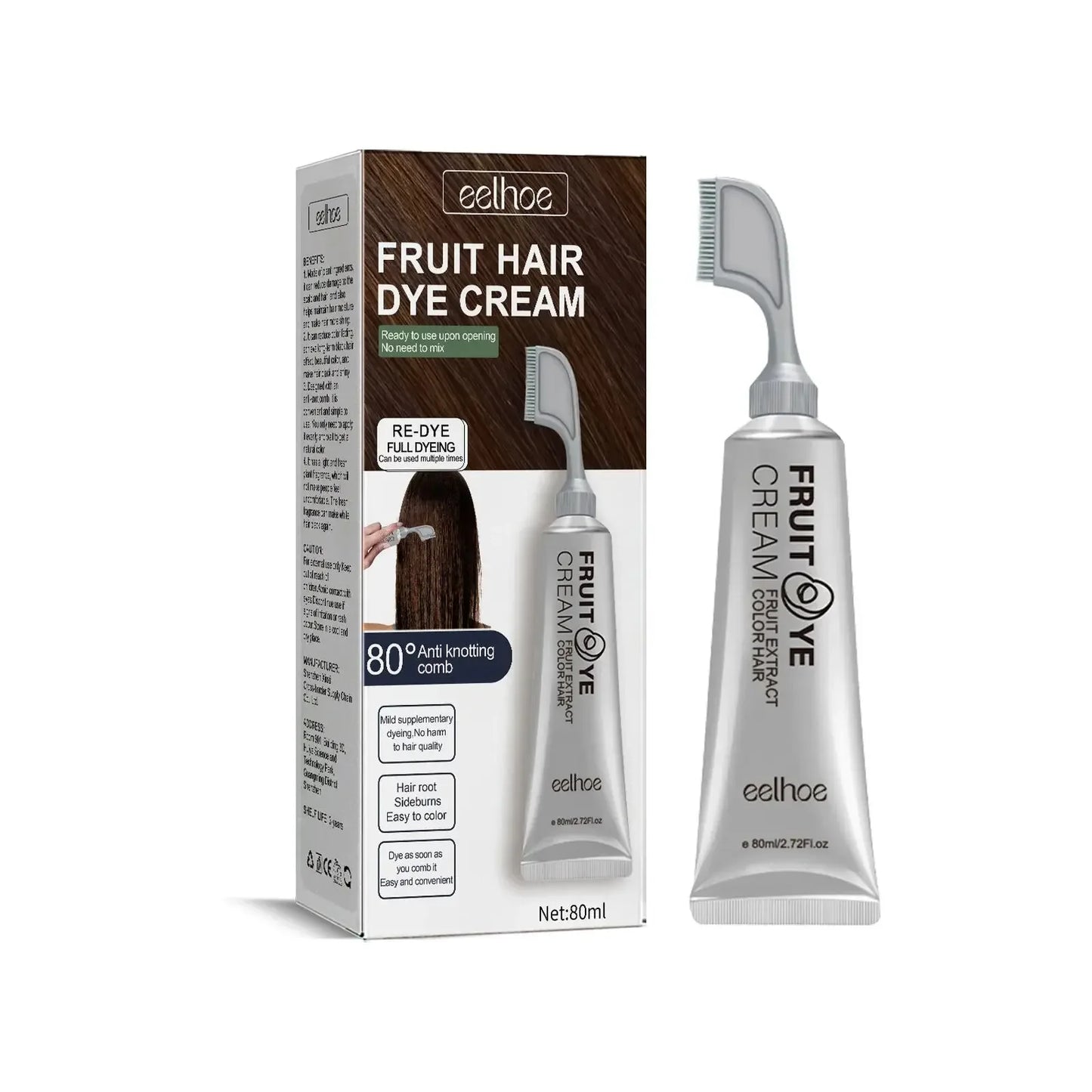 EELHOE Hair Color Cream — Permanent Ammonia-Free Dye (3 Colors)