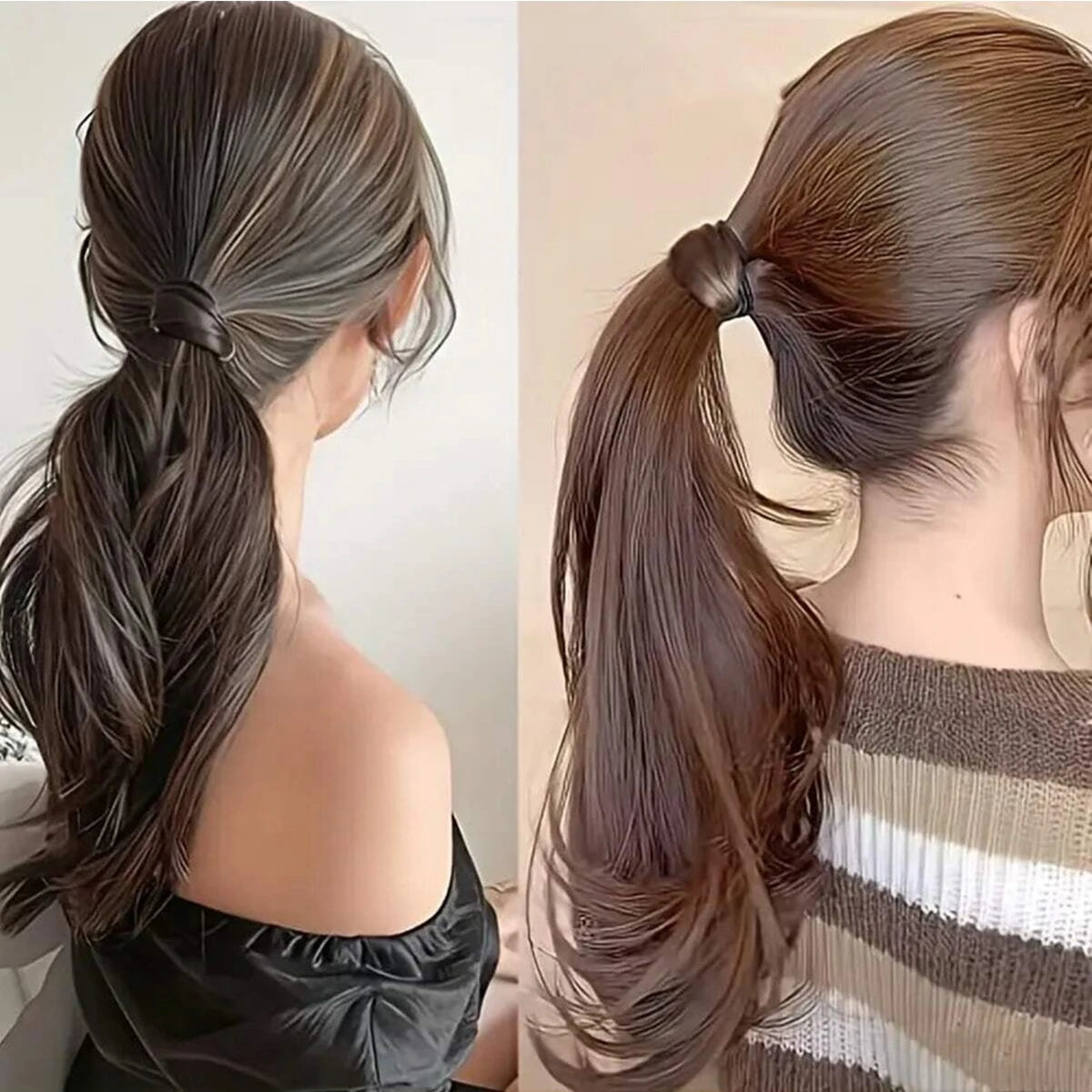 Hair Rope Elastic Band, Artificial Wig Hair Tie, Fashionable Wig Hair Ring, Straight Hair Ponytail Elastic Hair Accessory