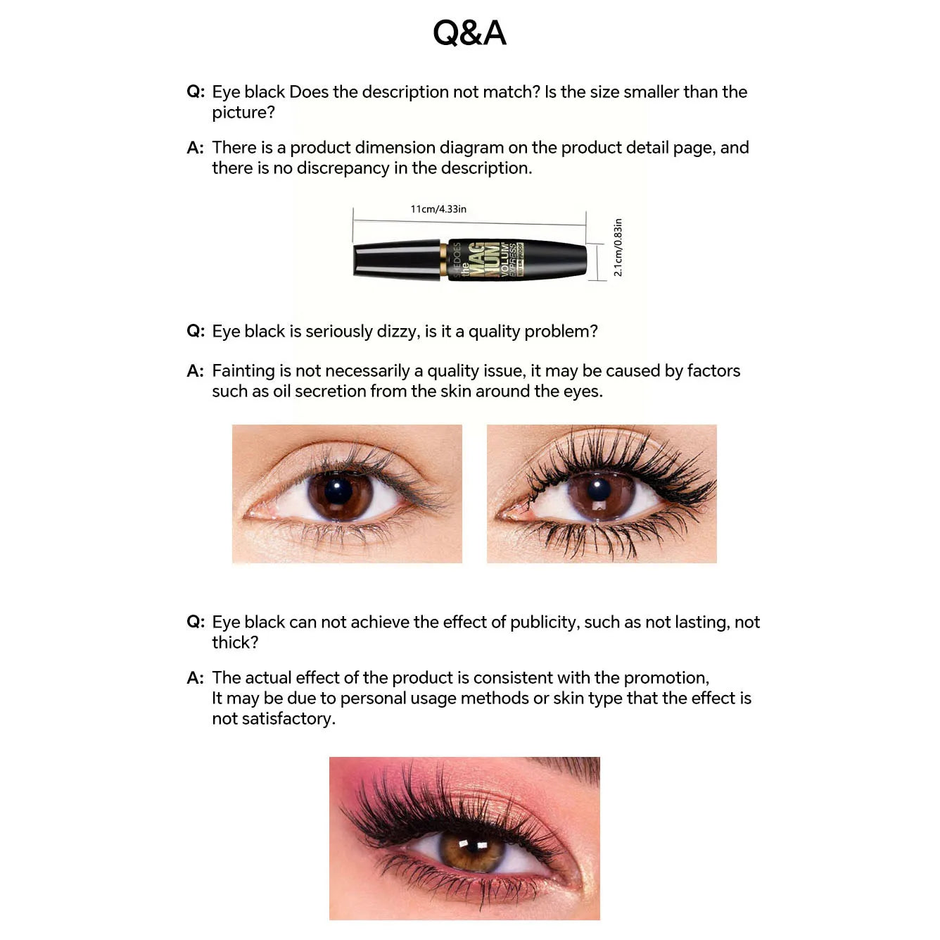 4D Fiber Mascara — 5 Colors Waterproof Volume