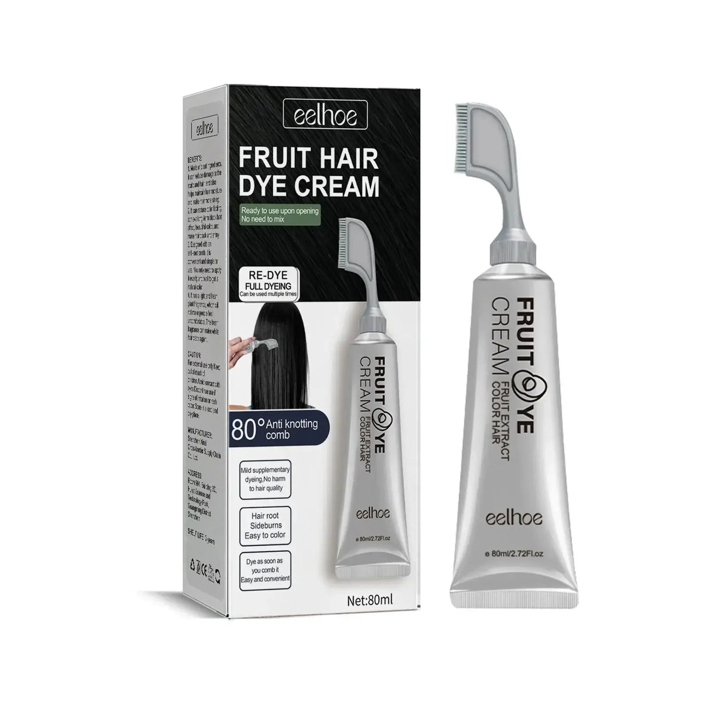 EELHOE Hair Color Cream — Permanent Ammonia-Free Dye (3 Colors)
