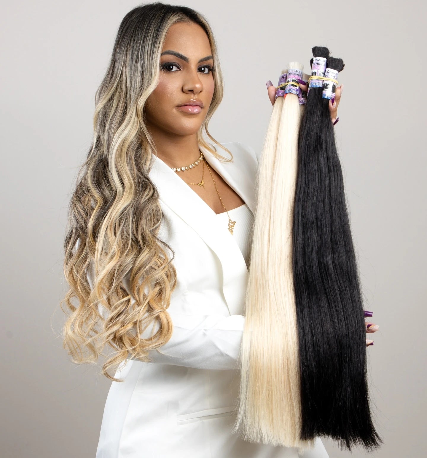 100% Human Hair Bulk No Weft Remy Vietnam Hair Straight Hair Bundles Real Natural Black Hair 613 Blonde 30inch For Braiding