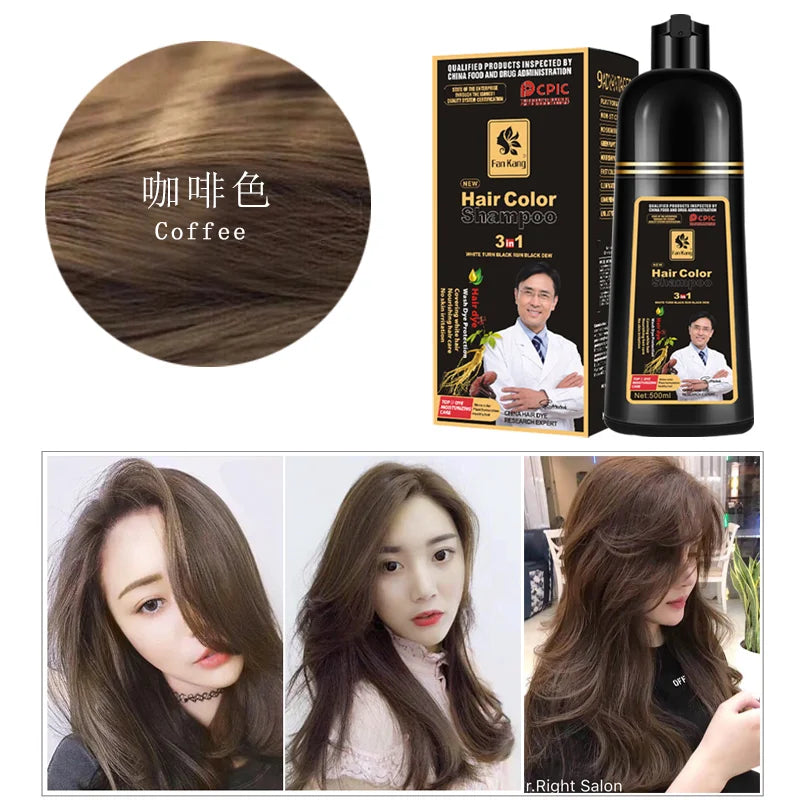 500ml Hair Color Shampoo — Natural Gray Coverage