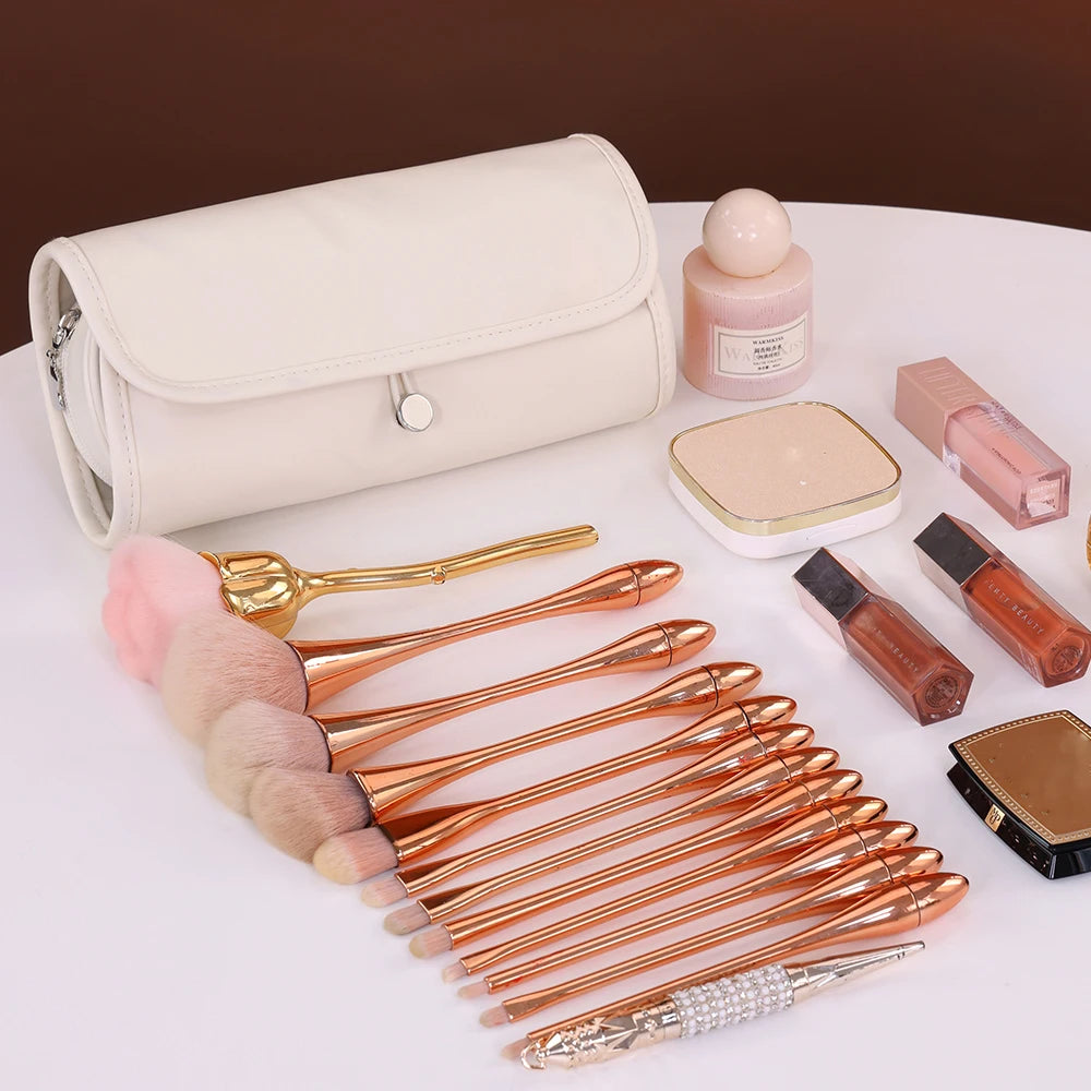 1pc large capacity multifunctional makeup bag, makeup brush bag, storage bag, portable folding beauty makeup makeup storage bag