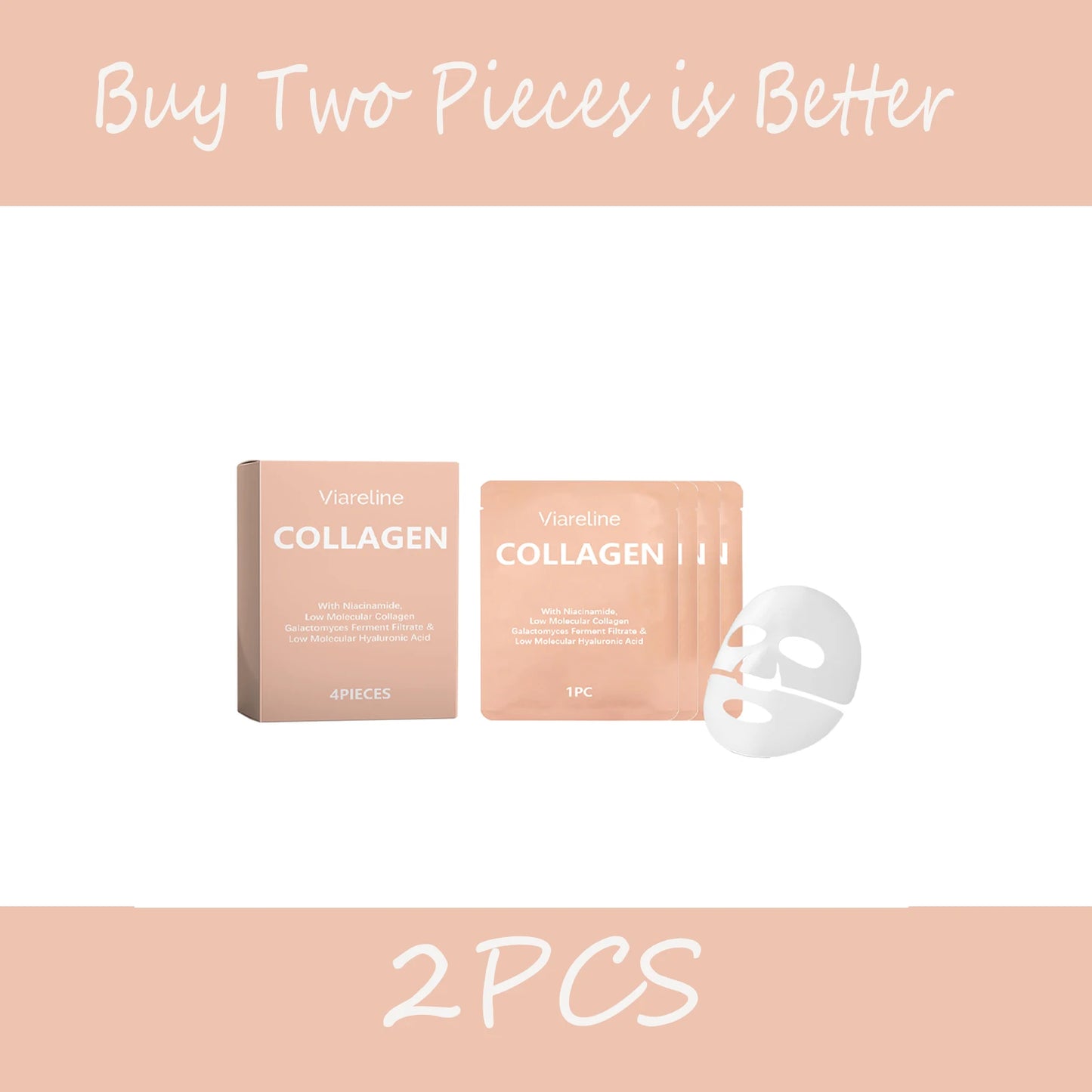 Viareline Collagen Mask 4-Pack — Hydrating Daily Care