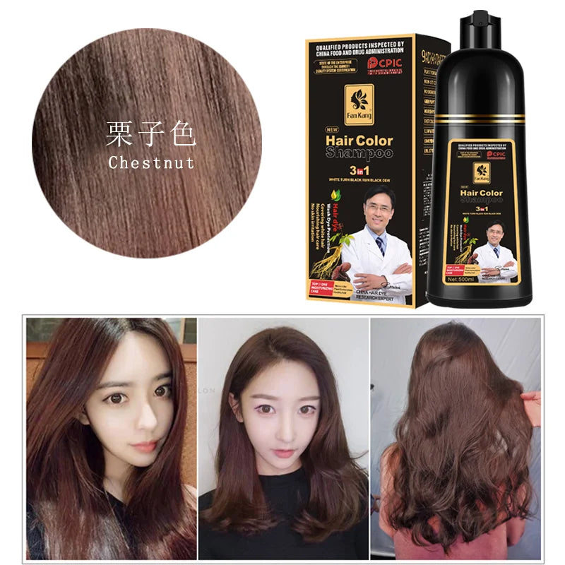 500ml Hair Color Shampoo — Natural Gray Coverage