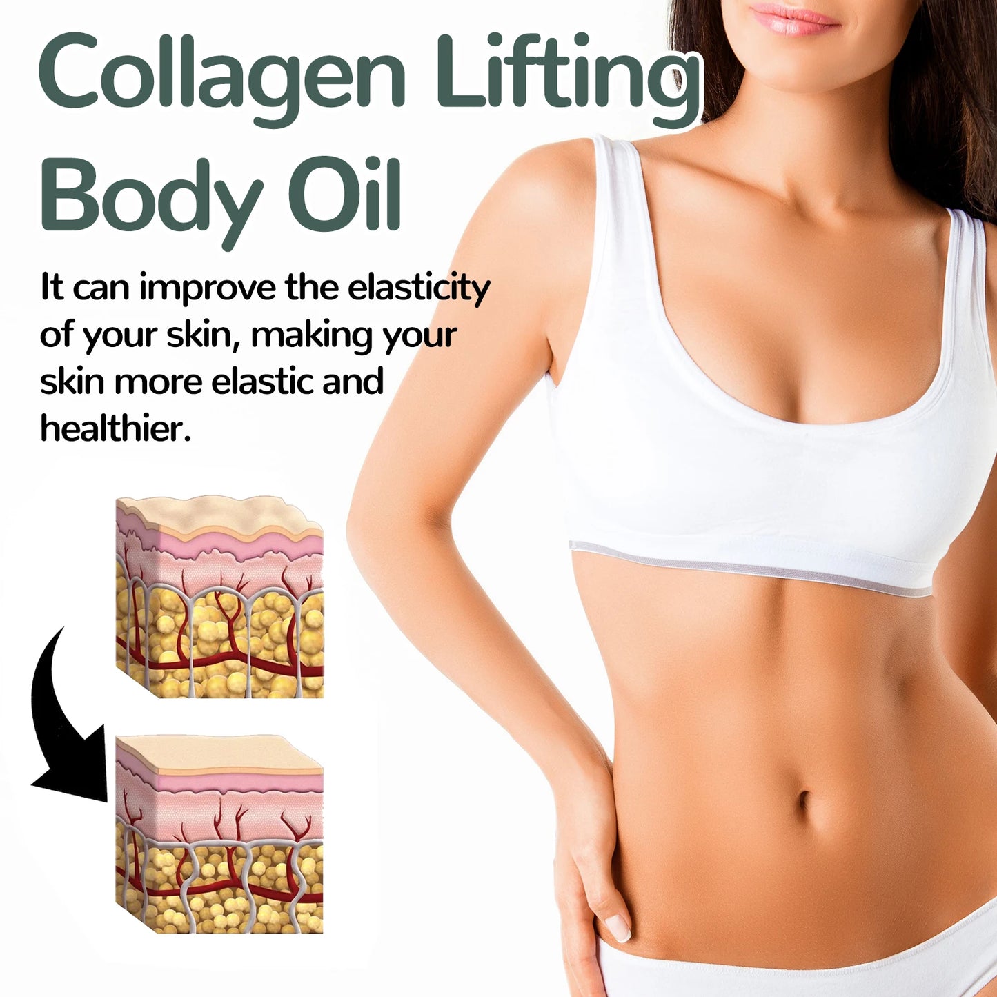 Collagen Lifting Body Oil, Firming Body Oil, Compact Body Oil, Massage Oil, Women Collagen Skin Tightening Oil