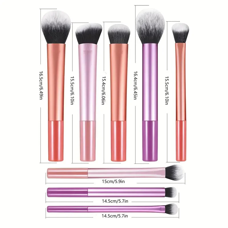 8-Piece Makeup Brush Kit — Full Face Set