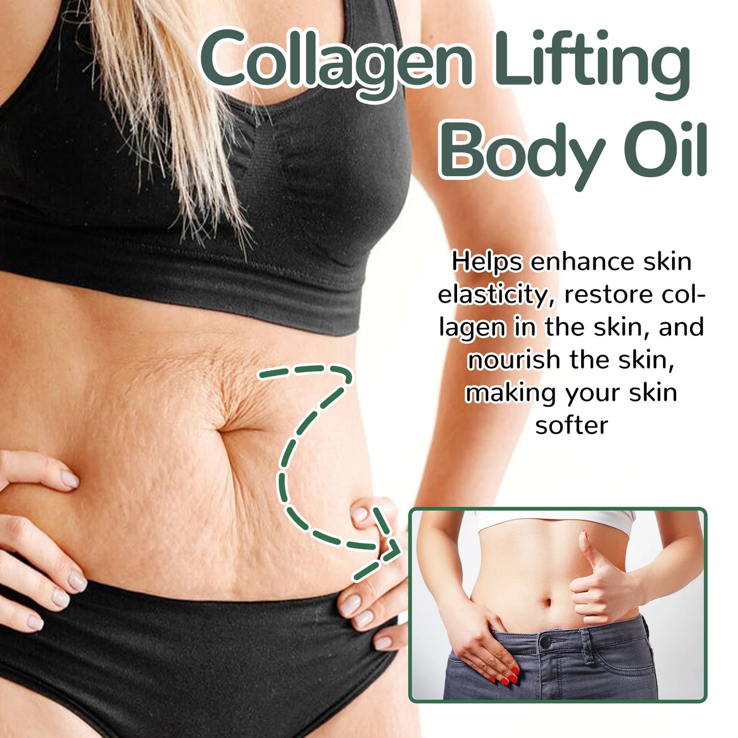 Collagen Lifting Body Oil, Firming Body Oil, Compact Body Oil, Massage Oil, Women Collagen Skin Tightening Oil