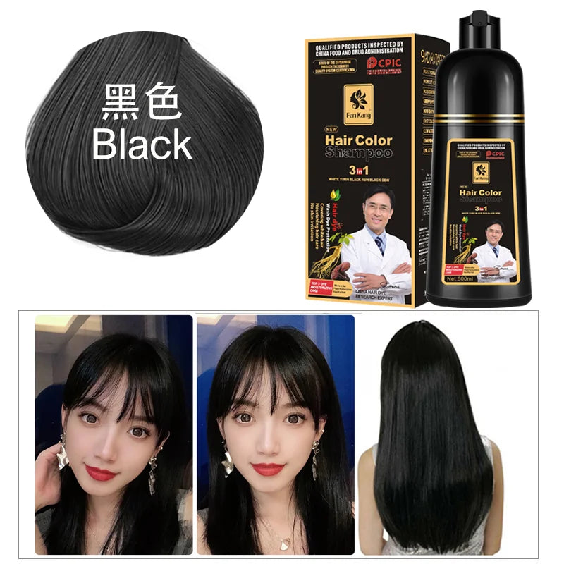 500ml Hair Color Shampoo — Natural Gray Coverage