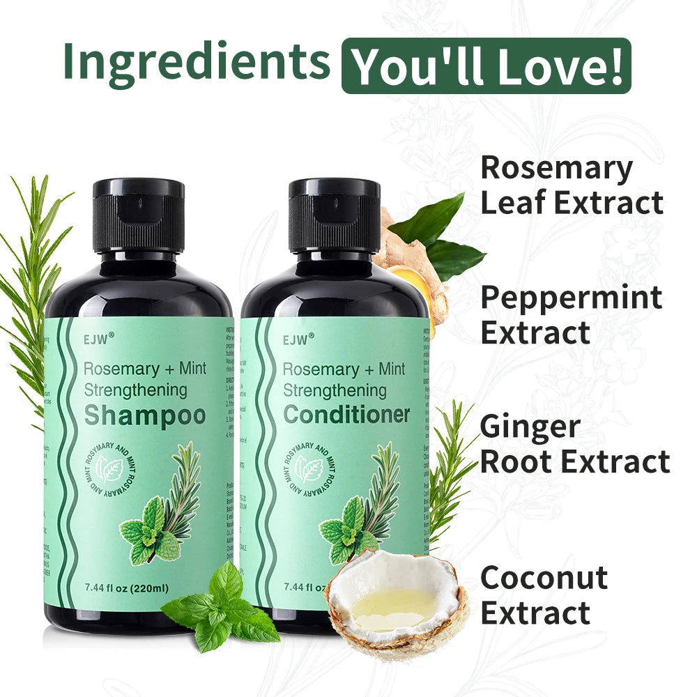 Rosemary Hair Shampoo Conditioner Hair Mask Hair Oil for Thinning Hair Nourishes Hair Roots Strengthening for Thinning Hair