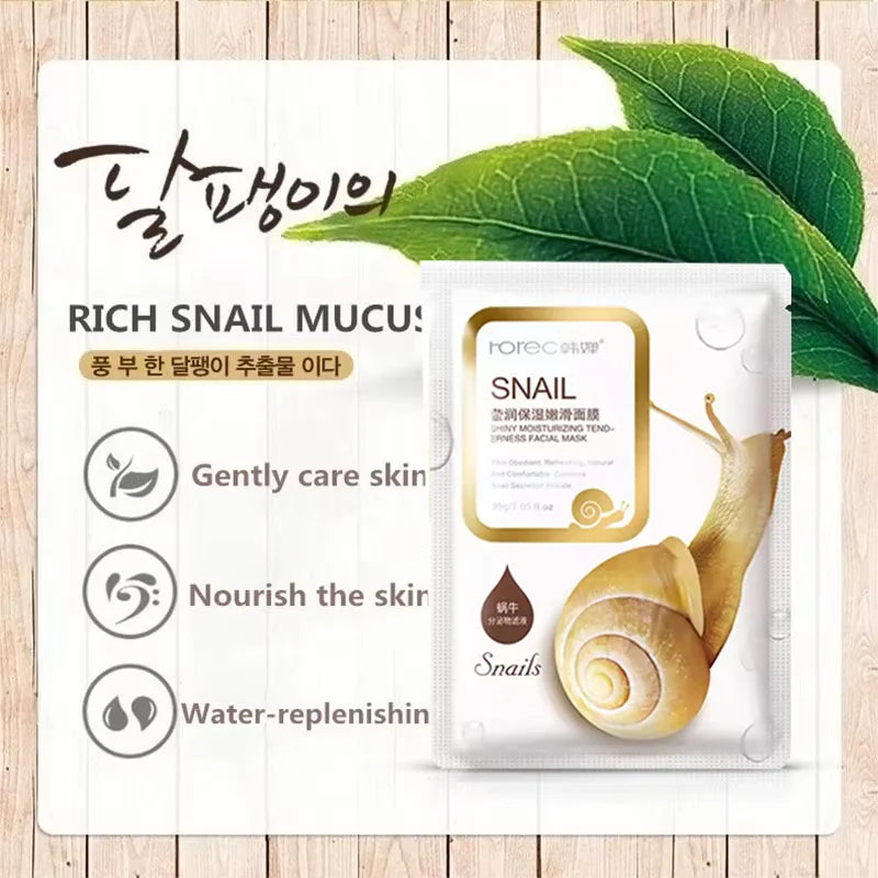 Snail Mucin Moisture Mask 10-Pack — Korean Hydration