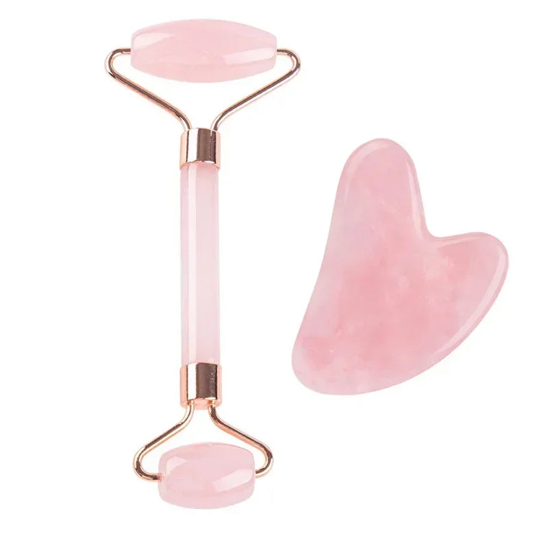 Jade Gua Sha & Face Roller Set — Facial Lifting & Sculpting Tools