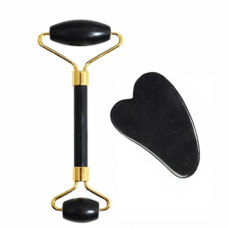 Jade Gua Sha & Face Roller Set — Facial Lifting & Sculpting Tools