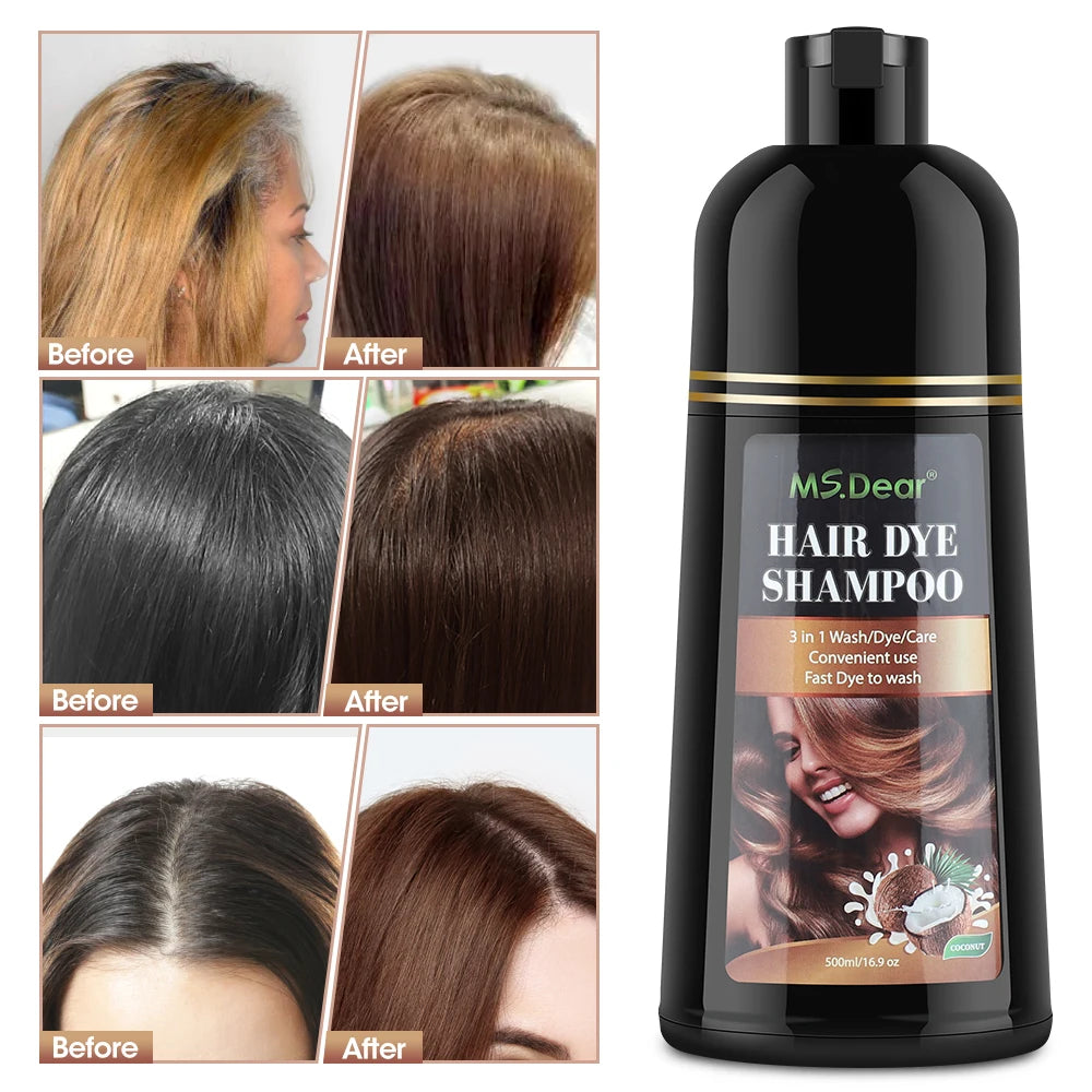 500ml Hair Color Shampoo — Natural Gray Coverage