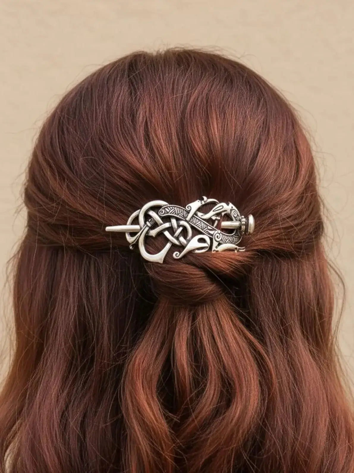 Viking Dragon Hair Pin, Celtic Knot Metal Hair Stick, Norse Mythology Hair Accessory, Medieval Hair Jewelry, Hair Fork, Hair Cla