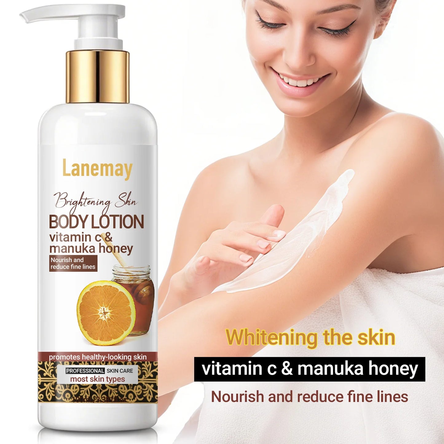 Winter Body Moisturizing and Hydrating Body Lotion, Vitamin C Body Lotion Containing Manuka Honey, Moisturizes Body Skin 100ml