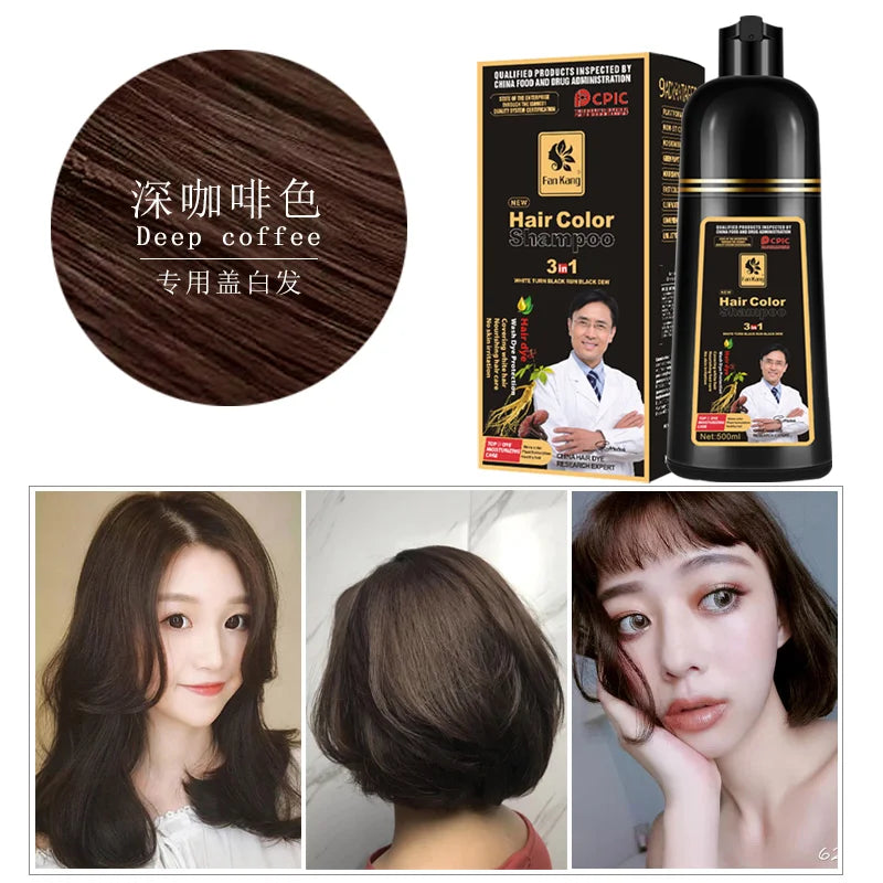 500ml Hair Color Shampoo — Natural Gray Coverage