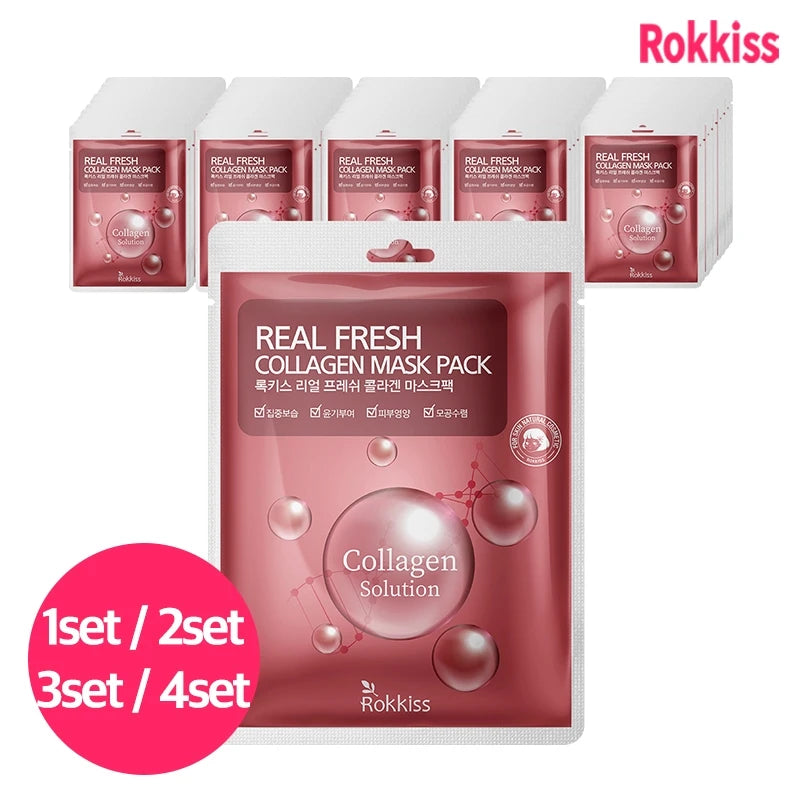 Rokkiss Collagen Mask 50-Pack — Daily Firming & Hydration