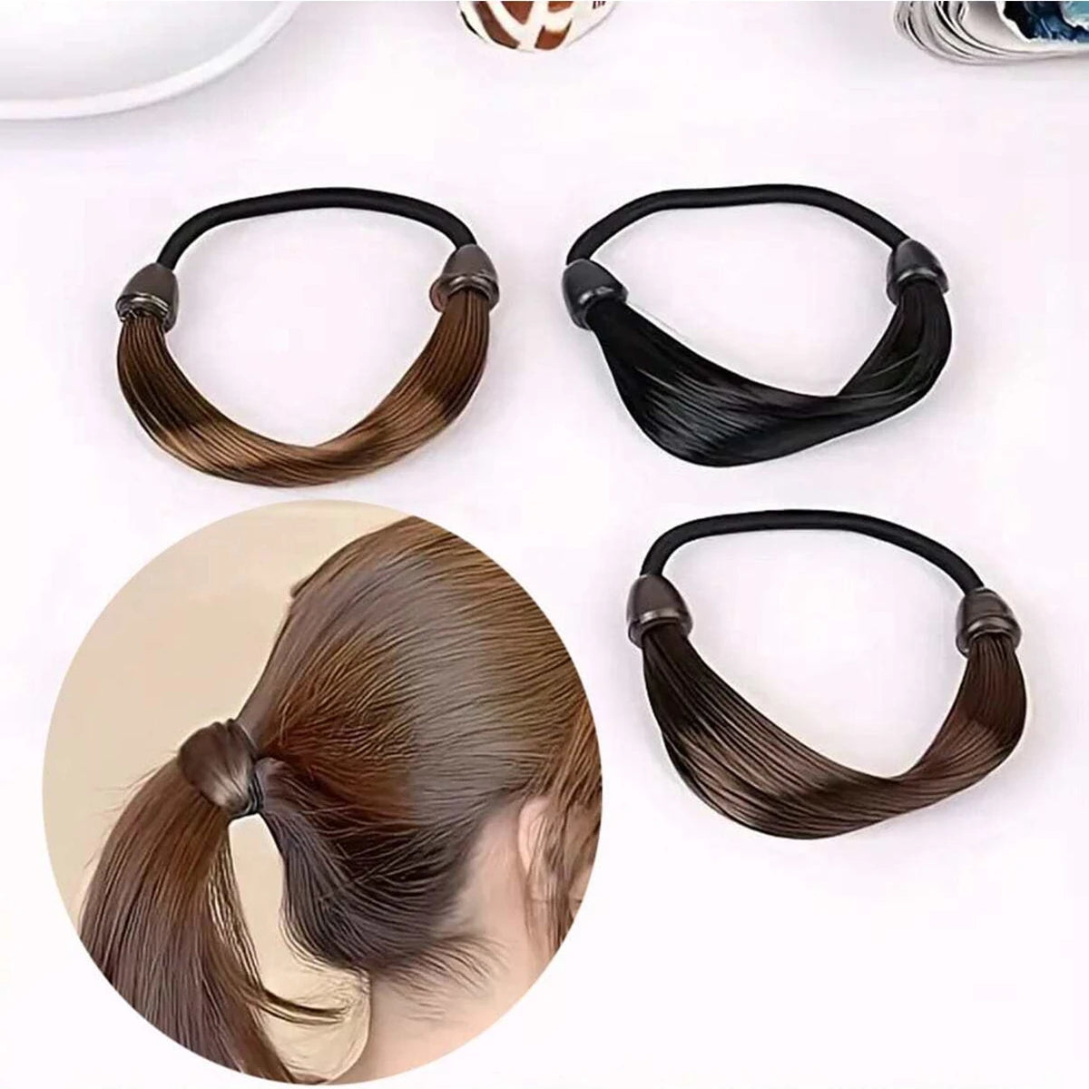 Hair Rope Elastic Band, Artificial Wig Hair Tie, Fashionable Wig Hair Ring, Straight Hair Ponytail Elastic Hair Accessory