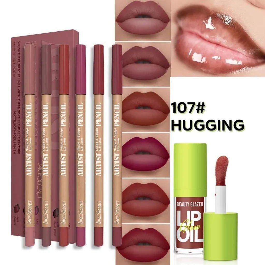 BEAUTY GLAZED 6-Piece Lipliner Set — Matte Waterproof